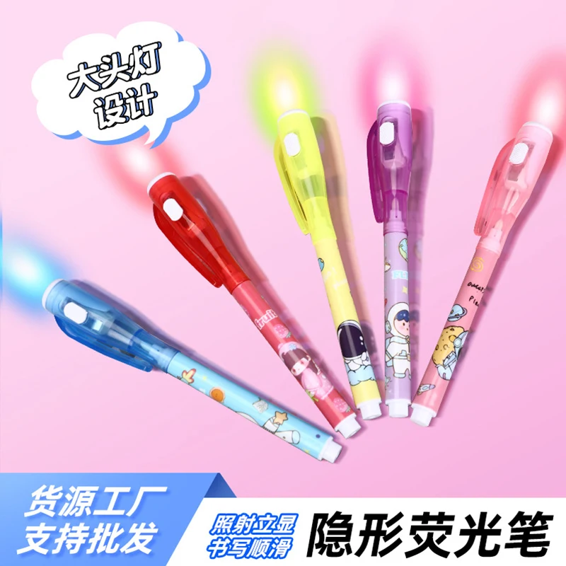 

50Pcs LED Light UV Colorless Marker Pens Student Pen Secret Mark Invisible Marker Pens Highlighter Pen
