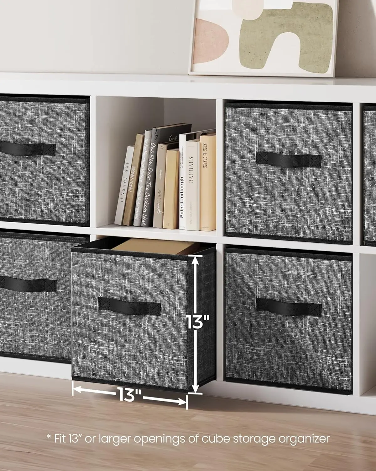 Storage Cubes, 13-Inch Non-Woven Fabric Bins with Double Handles, Set of 6, Closet Organizers for Shelves, Foldable, for Clothes 3