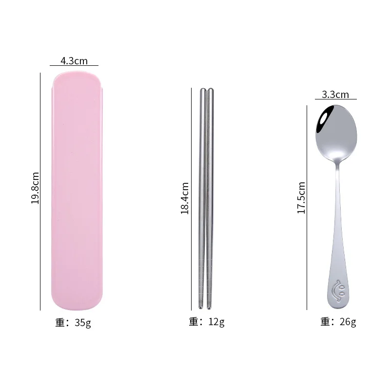 Spoon Fork Chopsticks Cutler Set Stainless Steel Lunch Tableware With Box Travel Tableware Set Camping Cutlery cutlery set,western style cutlery set,picnic cutlery set,stainless steel cutlery set,camping cutlery set