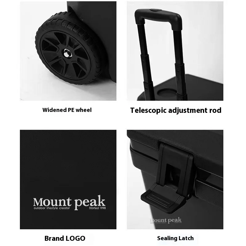 Outdoor Refrigerator with Trolley Wheels Incubator Portable Warm Box BBQ Car Pulley Warm Box 38L outdoor refrigerator