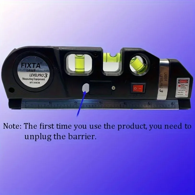 Laser Level Multipurpose Line Laser Leveler Tool Cross Line Lasers With 8FT 2.5M Standard Measure Tape and Metric Rulers