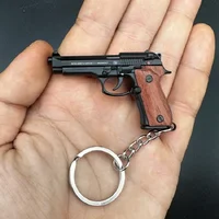 1:4 Scale Berta 92F Pistol Keychain Mini  Gun Metal Keyring Key chain toy guns fake gun  For Adult Kids  Gift decoration 1