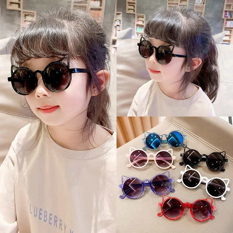 blue light reading glasses Children's Sunglasses For Girls Boys Cute Animal Cartoon Sun Glasses Cat Ear Lovely Vintage Protection Eyeglass For Kid Fashion blue light blocking glasses