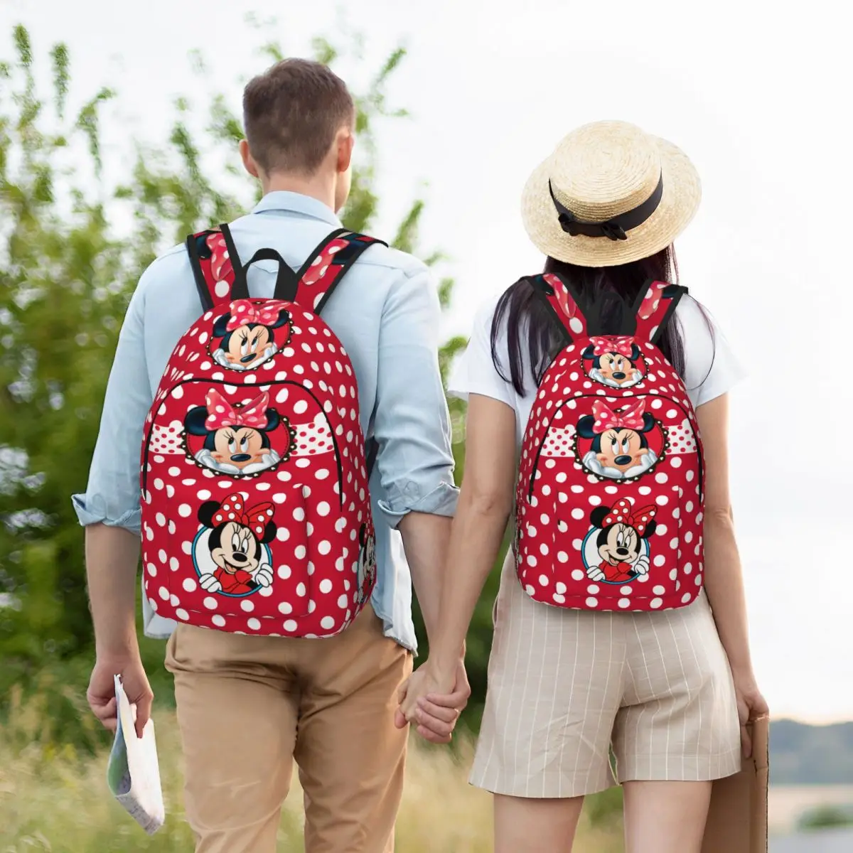 Cute Minnie Mouse Backpack for Girl Boy Mickey Bags Schoolbag Travel Storage Accessories Gifts for Kids