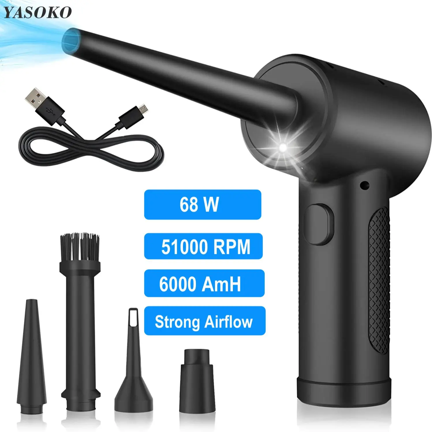 Compressed Air Duster for computers Electric Air Blower Computer Cleaning Cordless Dust Cleaner for PC Keyboard Crumbs Car handheld air blower computer cleaning kit