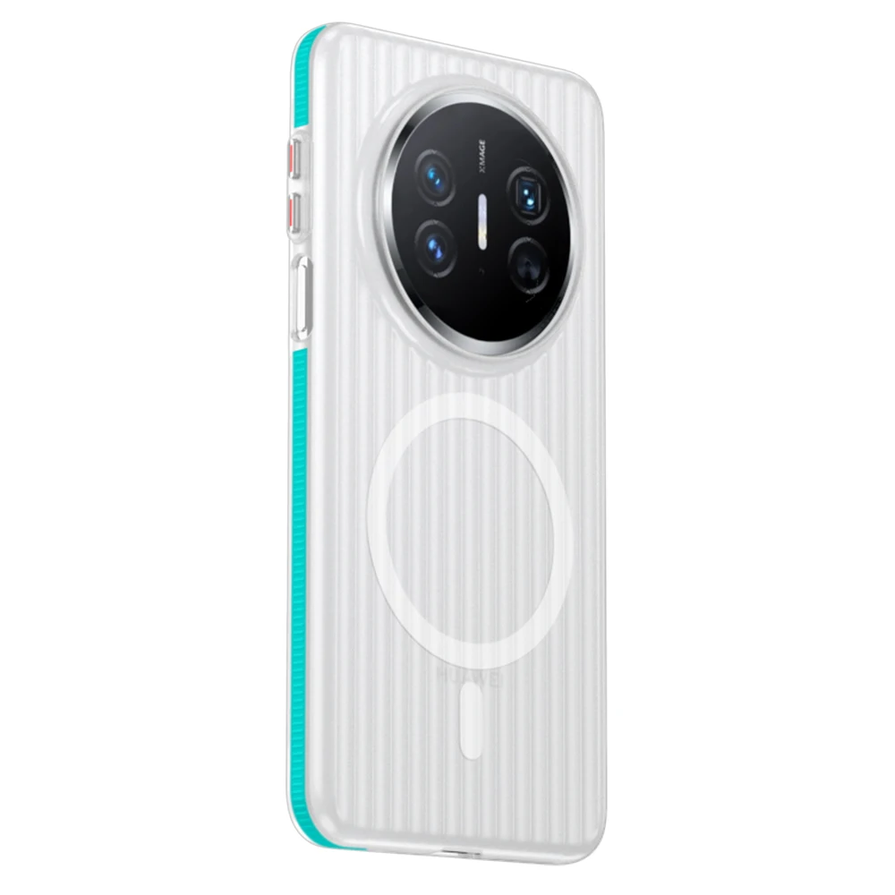 Magnetic Slim Matte Clear Case with Colored Edges and Anti-Slip Grip
