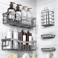 Lot de 5 Étagères Murales Inox Antirouille – Installation Sans Perçage pour Salle de Bain et Cuisine 3