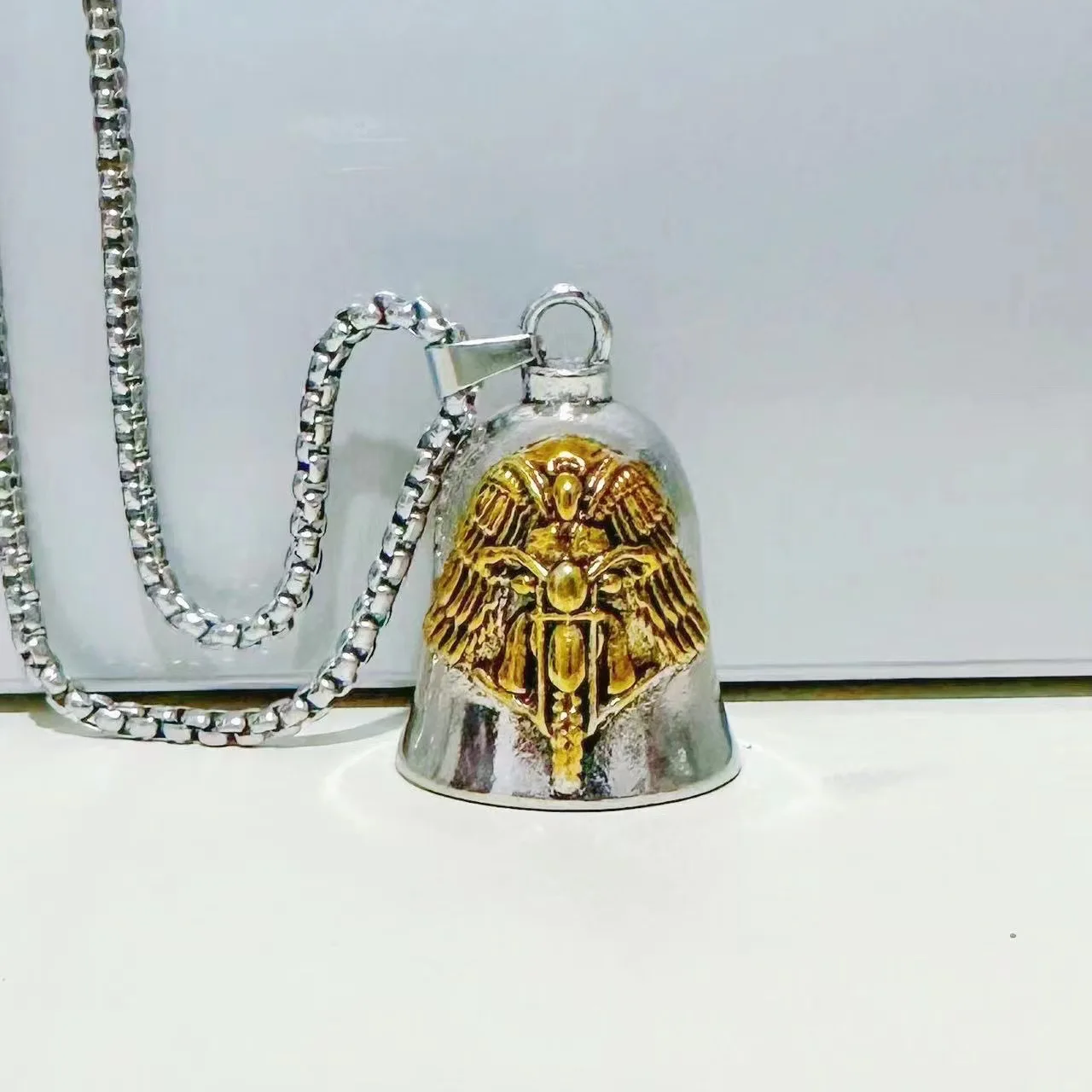Angel Wings Motorcycle Bell Keychain Image 2