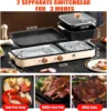 Hot Pot with Grill,Indoor Hot Pot 2 in 1 Multi-function Smokeless Shabu-Shabu Hotpot Korean BBQ Grill for Simmer,Separate Dual T 3