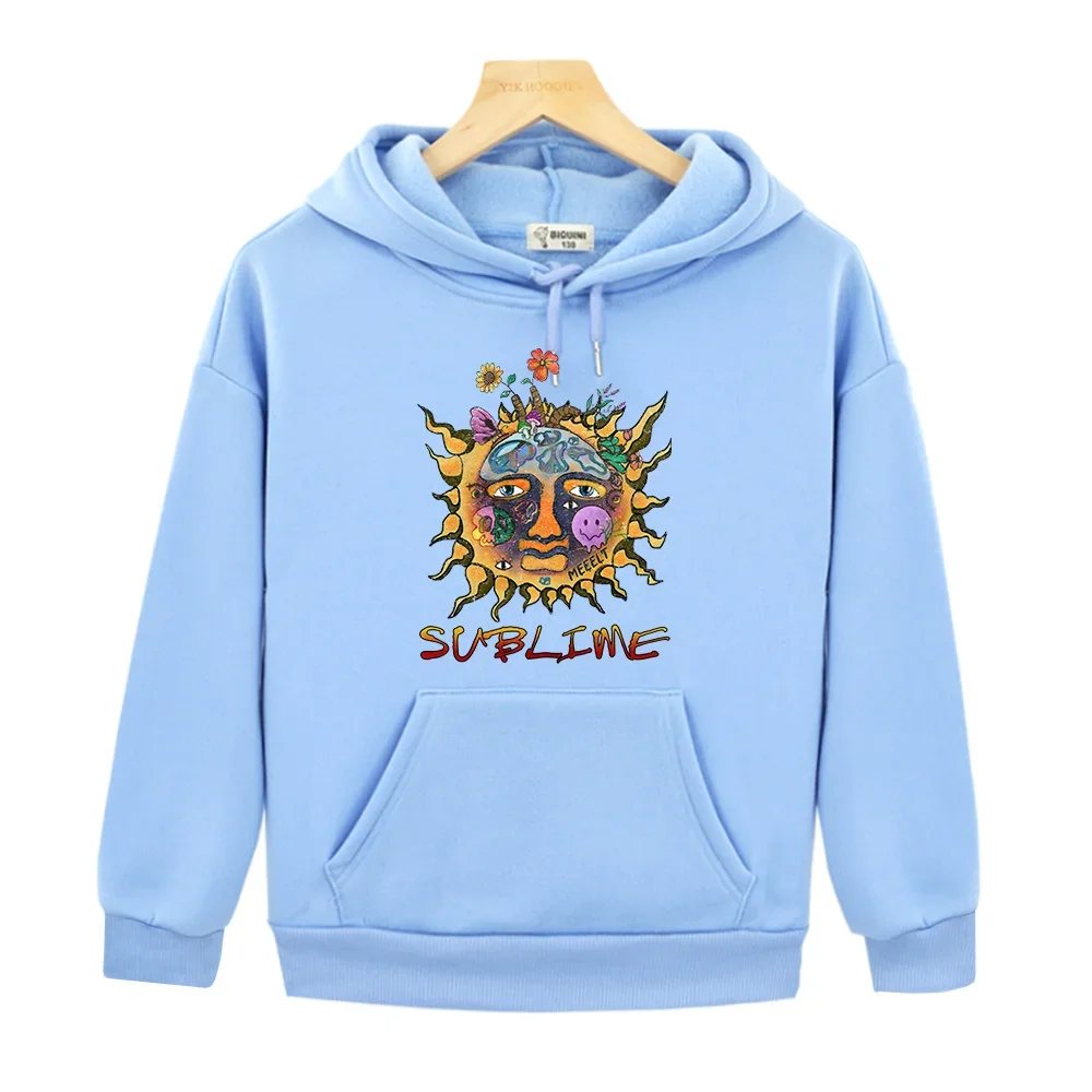 

Sublimee Sun Graphic Hoodies Flower Print Long Sleeve Sweatshirts Boys and Girls Children Pullovers with Pocket Comfortable Tops