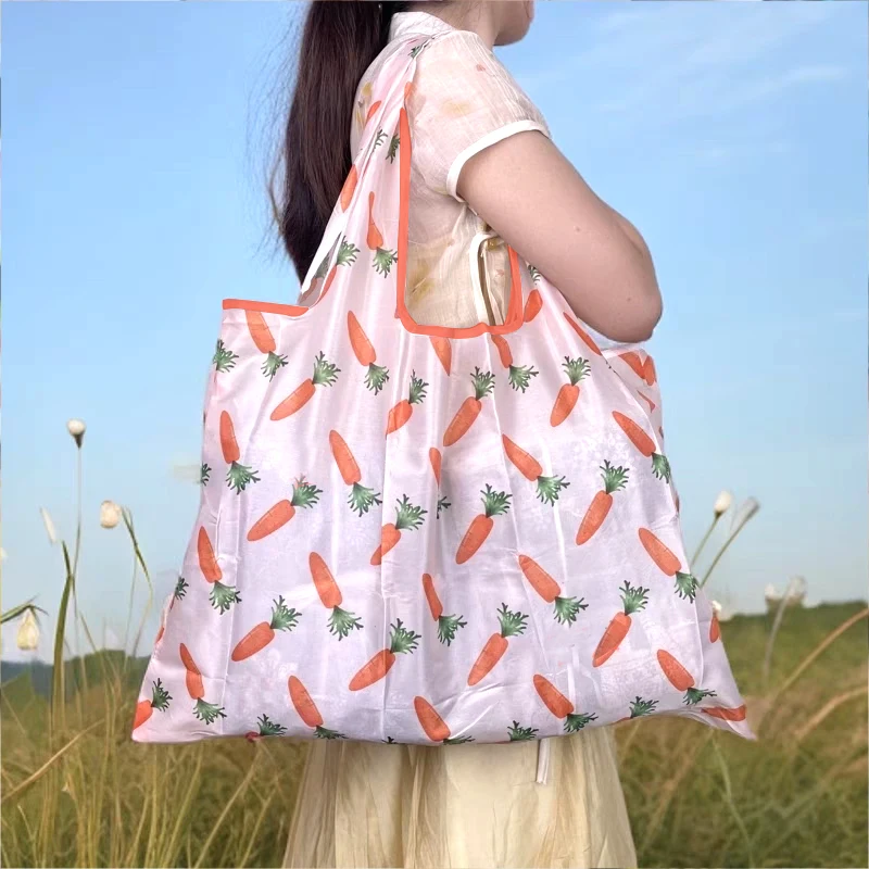 Large Eco-Friendly Reusable Foldable Shopping Tote Bag with Heavy-Duty Storage