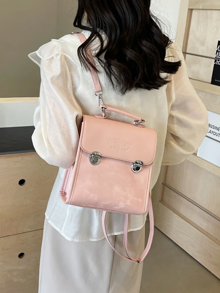 Women's Backpack PU Leather Single Shoulder Bag Handhelds Crossbody Multi-Functional Women's Bag with Detachable Shoulder Straps