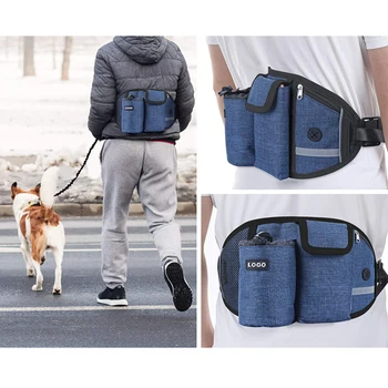 Dog Walking Bags Training Pet Treat Bag Fanny Pack Hands-Free Candy Pouch Bungee Leash Dog Feed Bowls Storage Water Cup 4
