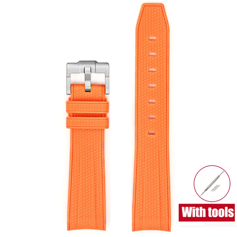 20mm Premium Diving Strap - Arc Curved End TPU Rubber Bracelet with Watch Band Tools