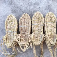 Sandales de paille tissées à la main pour hommes et femmes, sandales de plage, chaussures rétro japonaises, Anime Cos, chaussures d'été pour hommes, taille 35-48 2