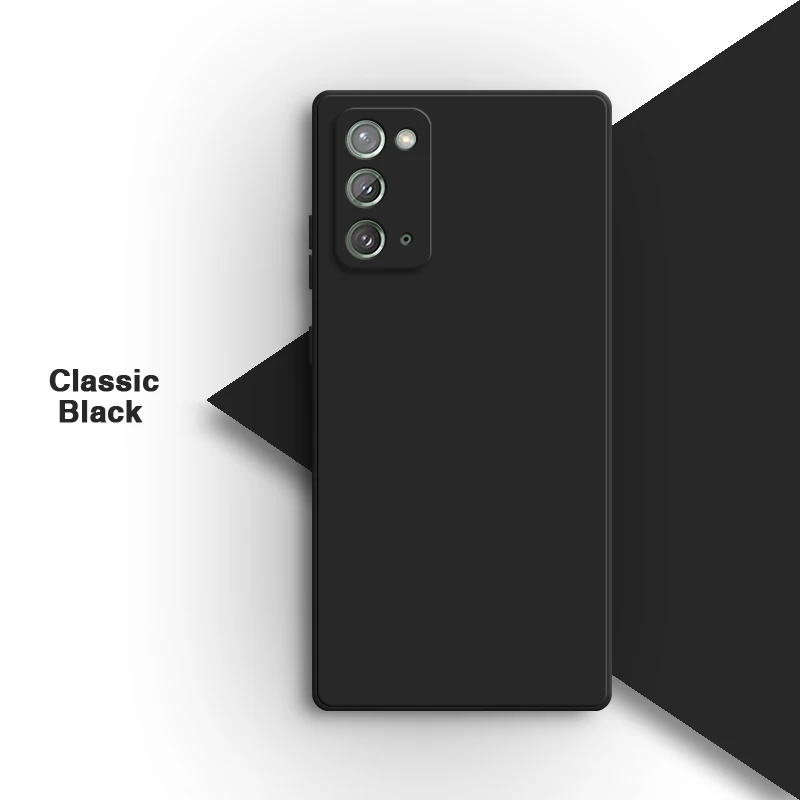 Premium Shockproof Liquid Silicone Phone Case with Square Lens Protection - Classic Design