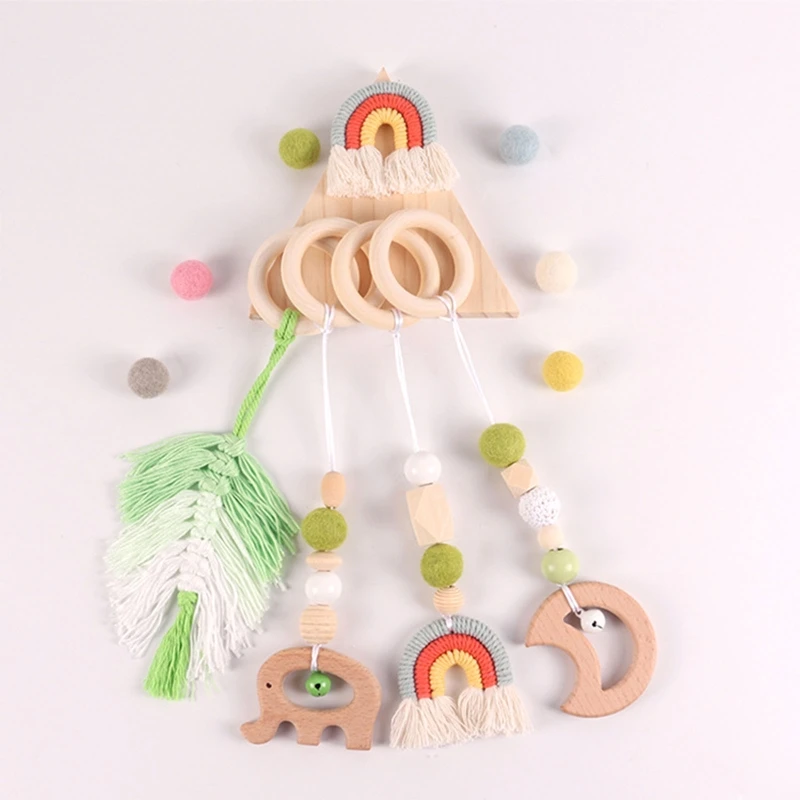 4PCS Newborn Sensory Toys Baby Nursing Gifts Handmade Stroller Accessories Hanging Decor Ornament for Infant Activities