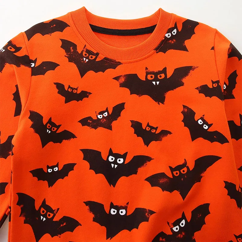 Children's Clothing Kids Clothes for Baby Boys 2025 New Autumn Halloween Cartoon Bats Sweatshirts Tops Cotton