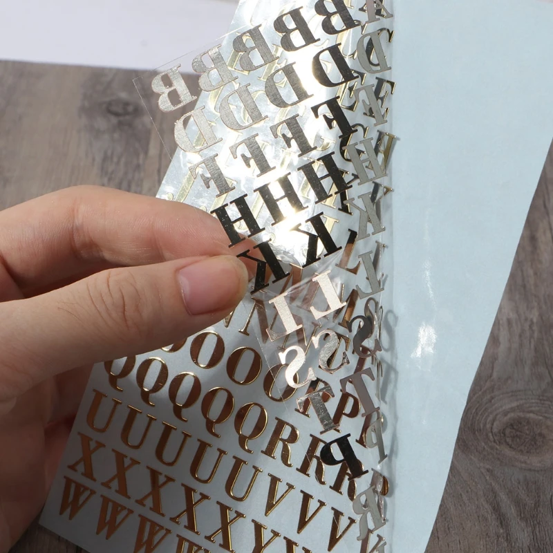 Alphabet Decor Stickers Self Adhesive Stickers 2 Sheets Metal Letters Alphabet And Glitter Number Stickers