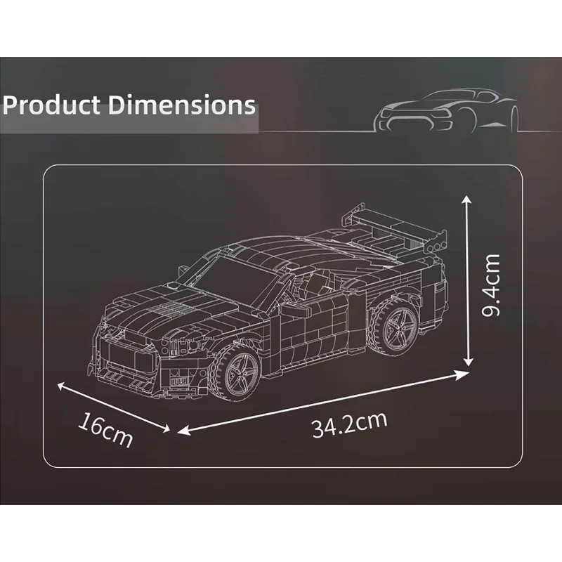 새로운 1556PCS 몰드 킹 10208 테크니컬 GT500 빌딩 블록 브릭 쉐비 자동차 모델 세트 성인 및 어린이용 크리스마스 이스터 선물