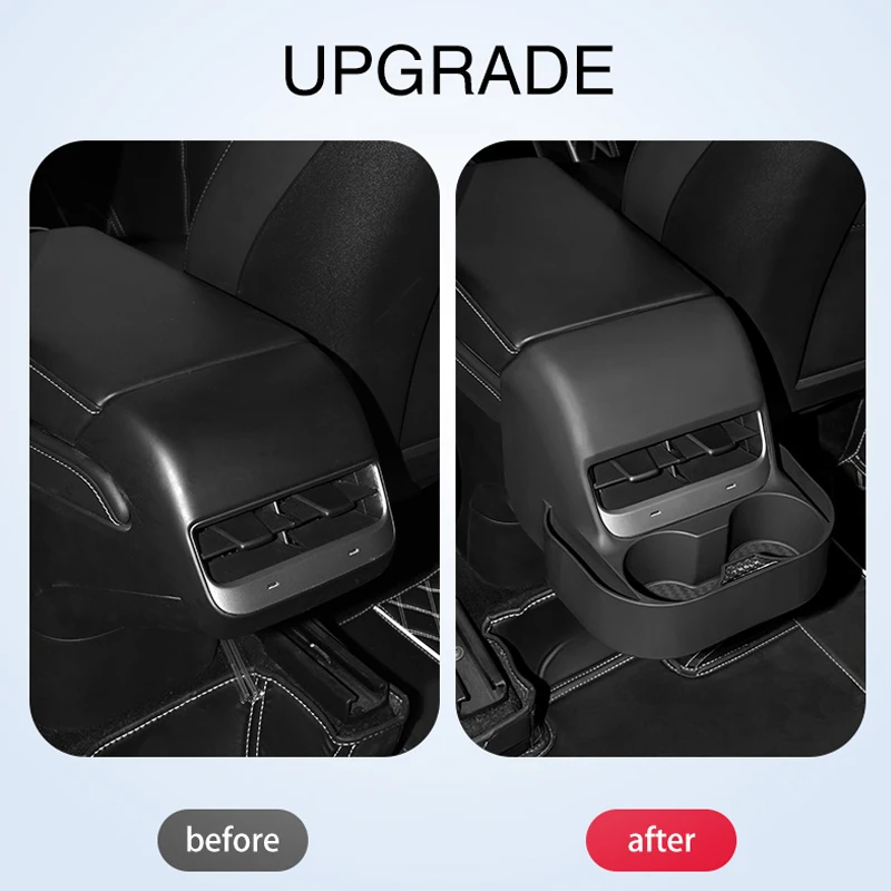 For Tesla Model 3 Model Y 2023 Accessories Rear Seat Air Vent Car Cup Holder Drink Bottle Organizer Multi-Function Holders New