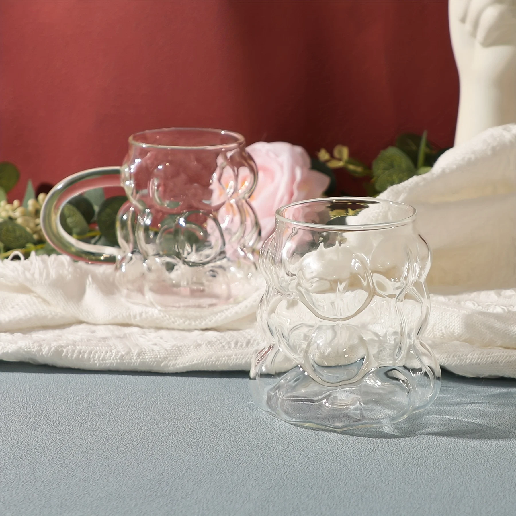 1PC Grape shaped Glass Cup Coffee Milk Juice Cup Suitable for Afternoon Tea Photography Festival Gifts