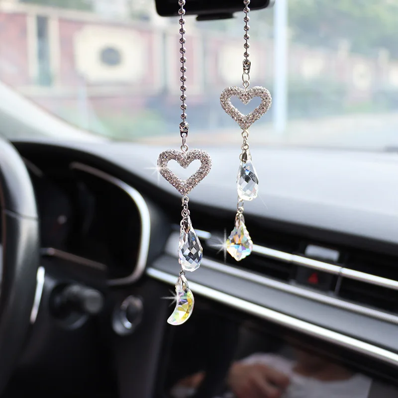 OBOSOE Bling Car Mirror Hanging Accessories for Women&Men, Car Mirror  Accessories, Cute Bling Car Decoration Accessories for Auto Car Interior