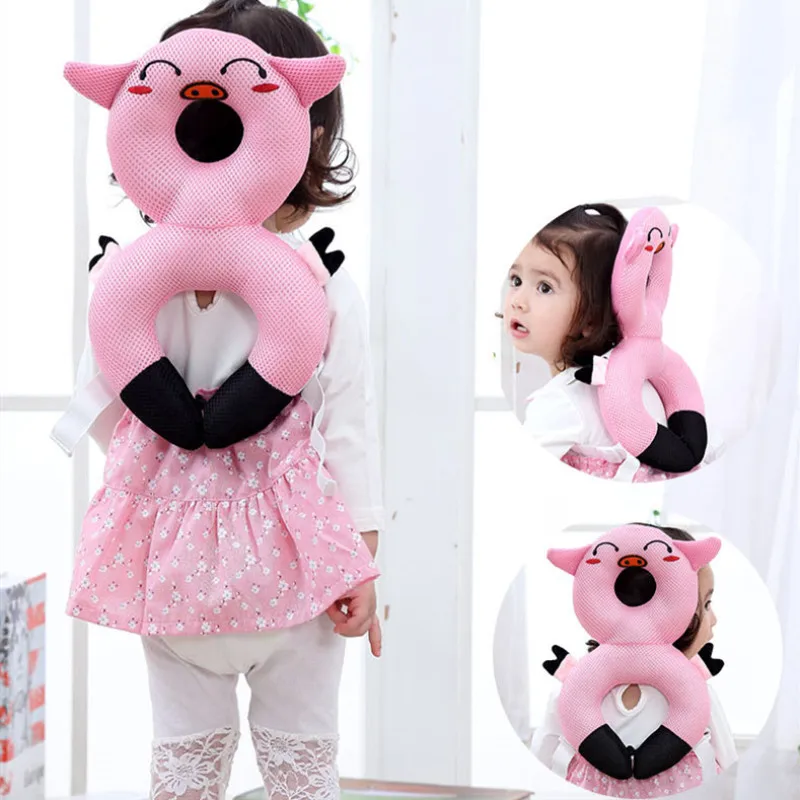 1-3T Baby Head Protector Safety Pillow Anti-Fall Cushion Pad for Toddler Headgear Angel Bee Cartoon Security Head Protection Pad