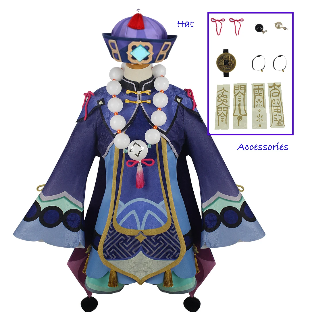 

Game GenshinImpact Project Qiqi Cosplay Costume Anime Figure Vestido Zombie Dress Girl Halloween Carnival Costume Women Suit