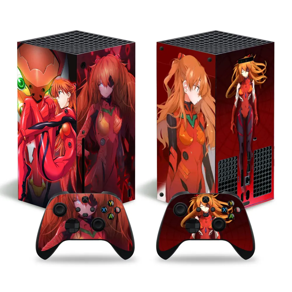 For Xbox Series X Anime Eva Girls Pvc Skin Vinyl Sticker Cover Console Dualsense Controllers Dustproof Protective Sticker