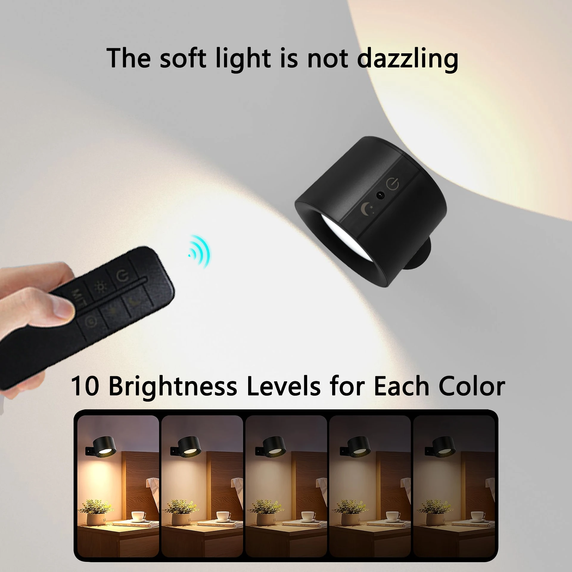 USB Rechargeable Led Wall Lamp Touch Control 360 Rotatable Wireless Portable Night Light For Bedside Bedroom Reading Lamp 6