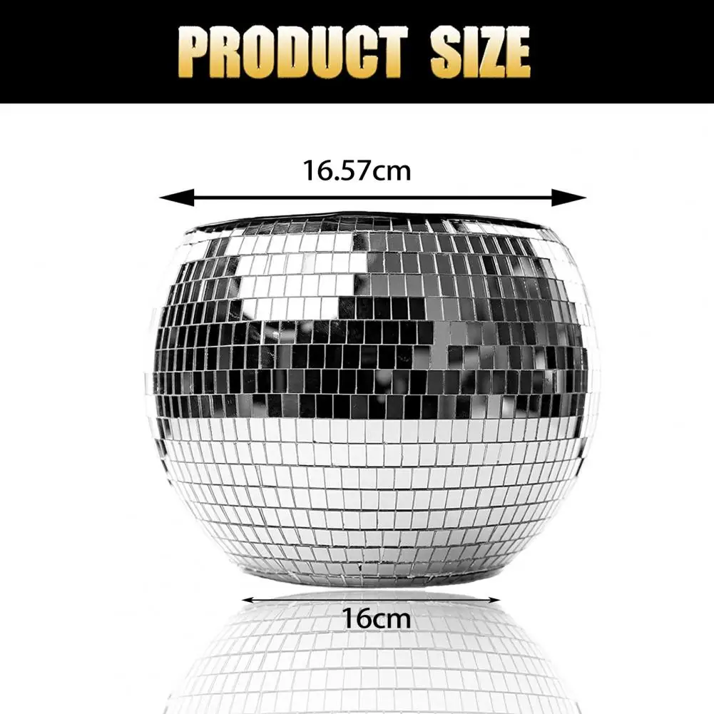 Flash Ice Bucket Disco Ball Shape Prism Load Bearing Large Capacity Cold Resistant Glass Mirror Disco Ice Bucket Party Supply
