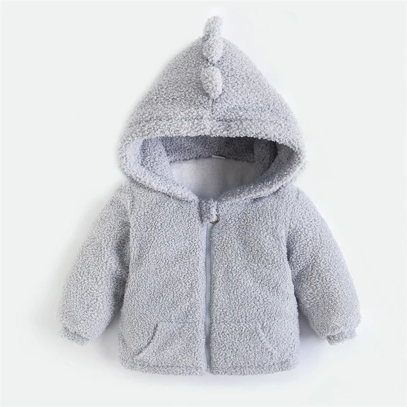 Boys Padded Thickened Outerwear Girls Winter Warm Hooded Solid Color Coat Autumn Children New Casual Cotton Clothes 12M-5Y