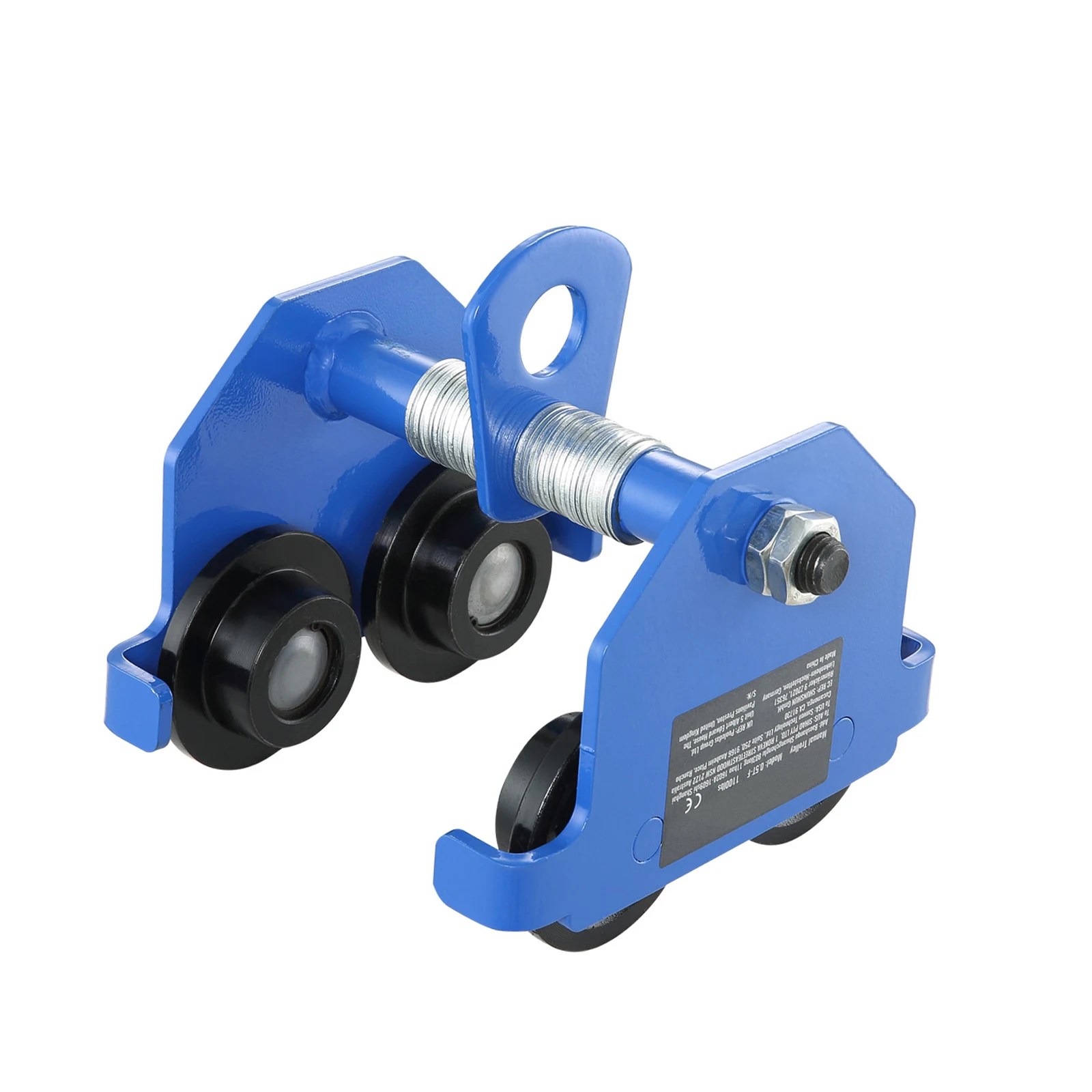 SucceBuy Chariot à poussoir manuel 0,5/1/2T avec double roue, largeur réglable 2,5-5,5 pouces, palan de garage pour poutre I droite et incurvée