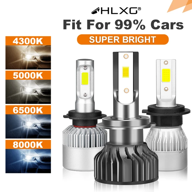 Hlxg H4 Led H7 H11 H8 Hb4 H1 H3 9005 Hb3 Auto Car Headlight Bulbs Motorcycle 8000lm Car Accessories 6000k 4300k 8000k Fog Lights - Car Bulbs(led) - AliExpress