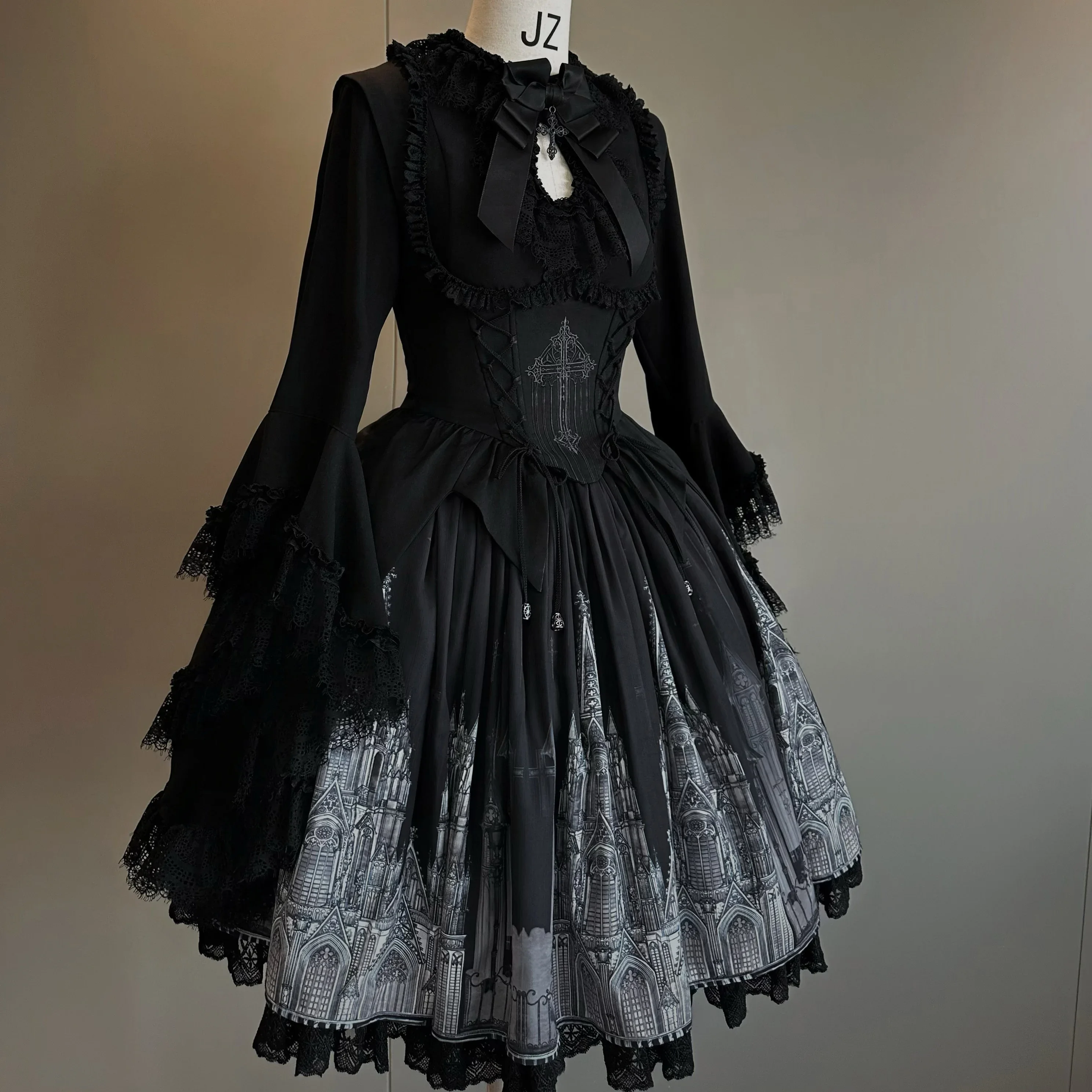 ~Night Traveler~Gothic Lolita Skirt Long Coat Long-Sleeved Shirt and Bustier by Susin Lolita PRE ORDER / 3 months