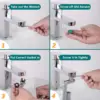 New Metal 1440° Rotatable Extension Faucet Sprayer Head Universal 2 Modes Bathroom Tap Extend Adapter Aerator Faucet Extender 6