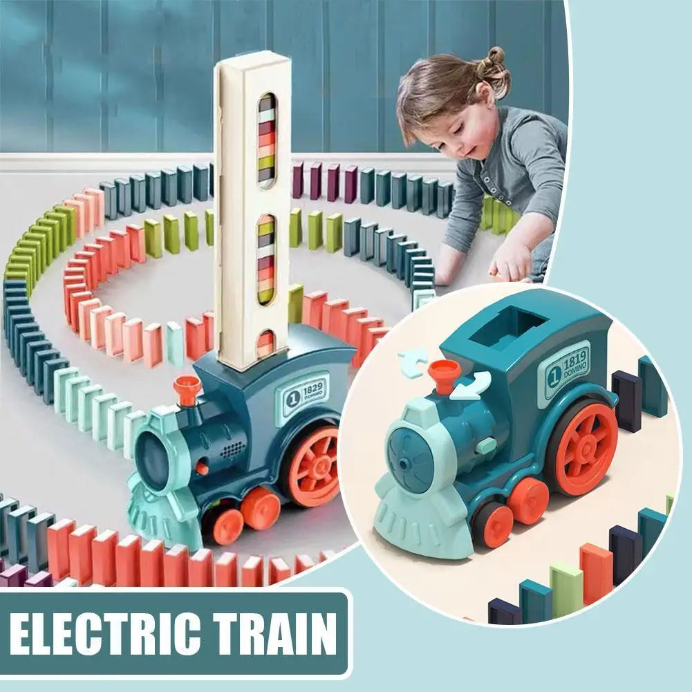 Electronic Train Modell Spielzeug mit 80pcs Domino Karten Kinder Geschenk Gifts 