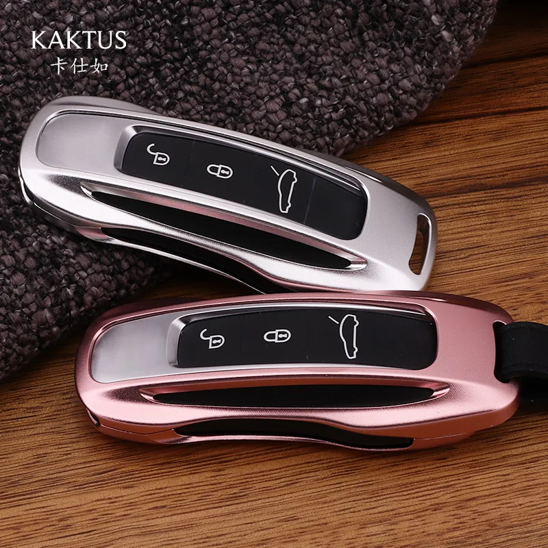 

Aluminium Alloy Car Key Case Cover For Porsche Panamera Cayenne 971 911 9YA Macan Boxster 3 Buttons Keyless Remote Protection