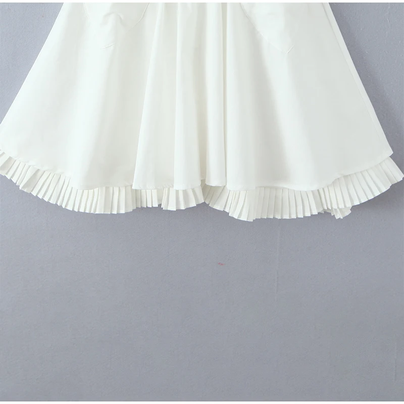 Damen Neckholder-Minikleid mit Knopfleiste, Taschen und Plissee-Saum, Figurbetonte Kleider 2026, Frühling Sommer Strand Urlaub Vestidos – Detail 9