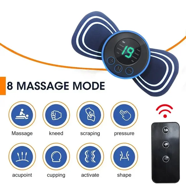 Mini Neck Massager Portable Electric Intelligent Patch for Back and Shoulder Massager With Pad and Remote 3 Mini Neck Massager Portable Electric Intelligent Patch for Back and Shoulder Massager With Pad and Remote 3