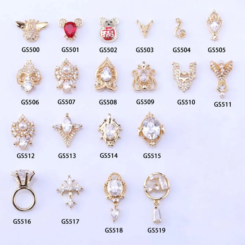10pcs Nail Art Decorations Two tone Zircon Jewelry Color Preservation 