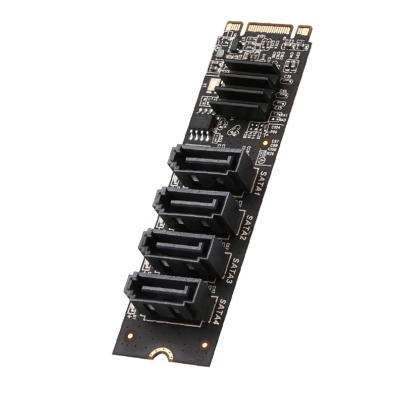 M.2 to 4 Ports Sata3.0 Adapter Card PCIe to Sata3.0 4 Ports