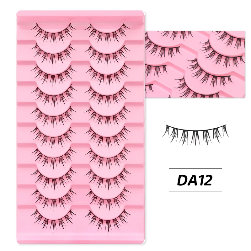 DINGSEN 10 Paar natürliche Streifenwimpern Cosplay Wimpernhülse falsche Wimpern Frau Manga gefälschte Wimpern Anime Wimpern Zubehör – Detail 12