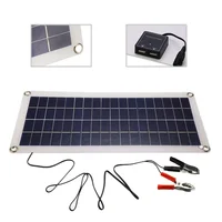 Kit de panneaux solaires 30W 12V, double sortie USB, cellules solaires, panneau solaire 20A 30A 40A 50A, contrôleur pour voiture, Yacht, batterie, chargeur de bateau 5