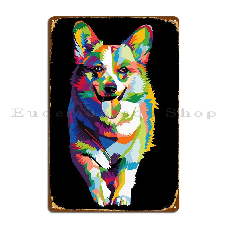 

Colorful Dog On Pop Art Metal Plaque Club Bar Club Club Wall Pub Tin Sign Poster