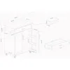 Kitchen Island Rolling Trolley Cart with 1 Drawer & 2 Doors with Storage Racks, Adjustable Shelves, Towel Rack, Seasoning Rack 6