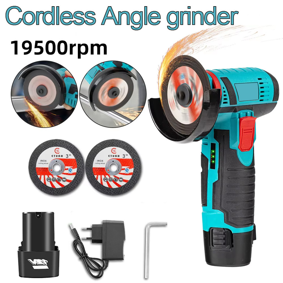 NEW Cordless Electric Angle Grinder 19500rpm Lithium Battery Mini Polishing Grinding Machine Diamond Cutting Power Grinder