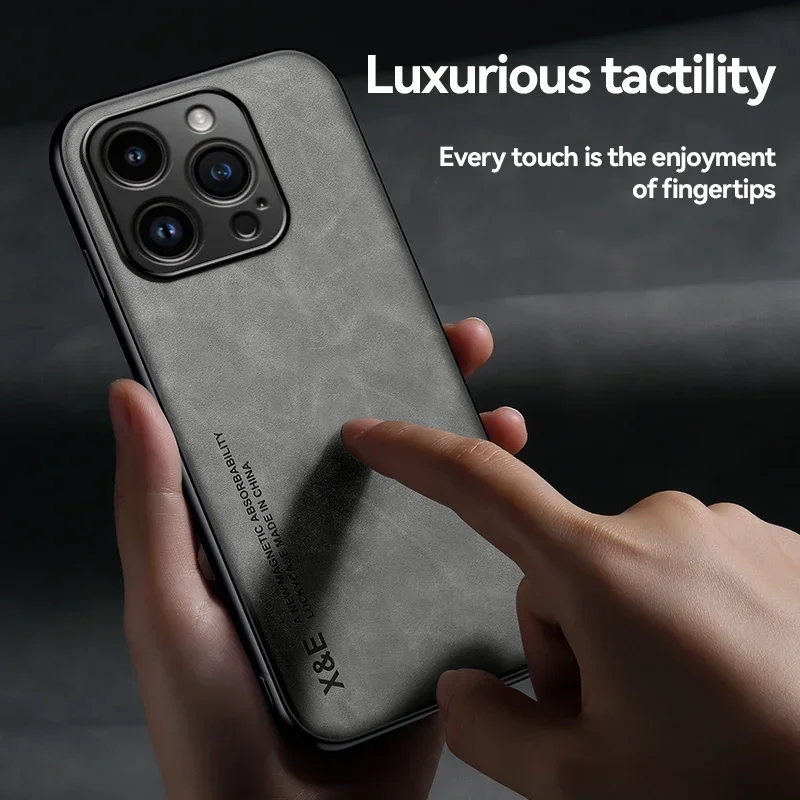 iPhoneアクセサリー Magnetic Leather Back iPhone16ProMax Magnetic Leather Back - iPhone 16 Pro Max | Rustic Brown