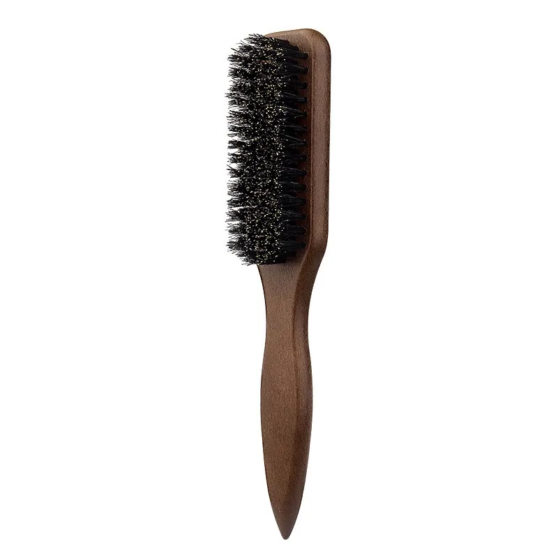 Uomo Spazzola per barba in legno di faggio Setole di cinghiale Pettine per acconciature Testa di olio di nicchia Strumento per toelettatura Negozio di barbiere Pulisci Spazzare i capelli rotti - immagine 5